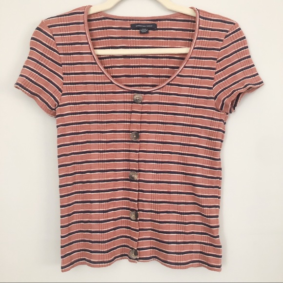 American Eagle Outfitters Tops - AEO Fitted Striped Top